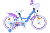 Frozen 2 16 inch meisjesfiets in blauw/paars met mandje, handrem en terugtraprem